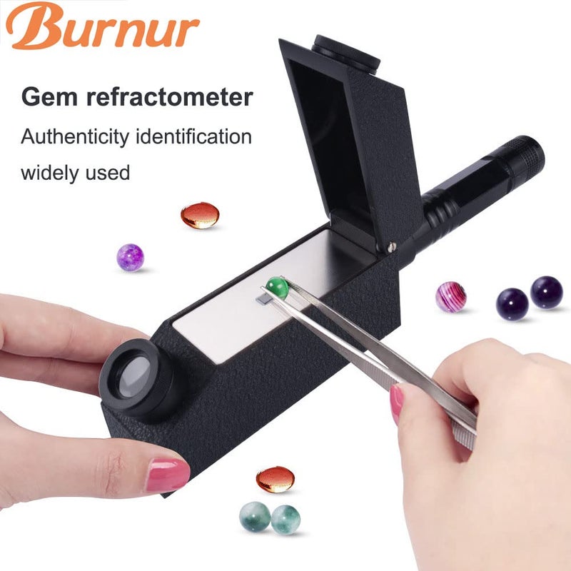 Burnur Gem Portable Refractometer, RHG181 1.30-1.81 Presidium Gemstone ldentification Tester for Jewelry, Gold ＆ Silver and Diamond, Lab Refractometers - Image 2